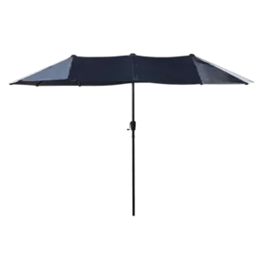 Outdoor Patio 13 ft. Width x 6.5 ft. Length Rectangular Market Umbrella in Navy Blue Color