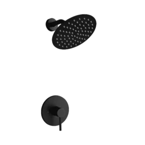 Built-In Shower System With Rough-in Valve in Matte Black