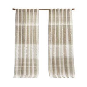 Mila Cotton Printed Curtain Panel with Chenille detail and Lining