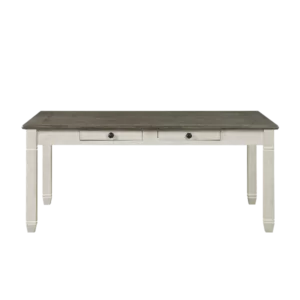 Antique White and Rosy Brown Finish 1pc Dining Table with 6x Storage Drawers Casual Look Dining Room Furniture