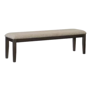Traditional Look Brown Finish Wood Framed Bench With Naihead Trim Ideal For Dining Room Furniture