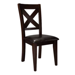 Modern Brown 7pc Dining Set Rectangular Table with Self-Storing Leaf And 6 Side Chairs For Dining Room