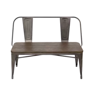 Modern Espresso Industrial Farmhouse Bench of Metal Frame Ideal For livivng Room Bedroom.