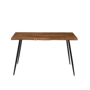 Walnut Dining Table With Wood Design Table Top and Metal Legs