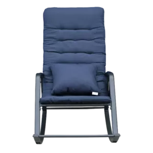 Stylish Navy Blue Rocking Chair of  Metal Frame And Legs Ideal for Living Room & Bedroom
