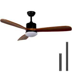 HakkaGrow 52" Ceiling Fan with Lights and Remote Control, Reversible Quiet DC Motor Indoor Outdoor Ceiling Fans for Bedroom, Living Room, Patio, Office, Farmhouse