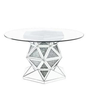 ACME Noralie Dining Table, Mirrored & Faux Diamonds