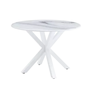42.1"WHITE Table cross leg Mid-century Dining Table for 4-6 people With Round Mdf Table Top, Pedestal Dining Table, End Table Leisure Coffee Table