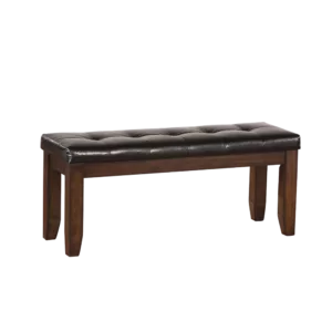Black PU & Espresso Solid Wood Bench Ideal For Living Room Bedroom