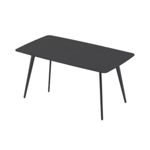 Modern Black Sintered Stone Rectangular Dining Table of Metal Legs For Dining Room