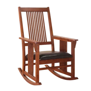 Stylish Dark Brown Rocking Chair of Wooden Frame And Legs Ideal for Living Room & Bedroom
