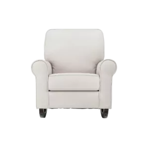 Wooden Frame Beige Fabric Rocking Chair of Wooden Legs Ideal for Living Room & Bedroom