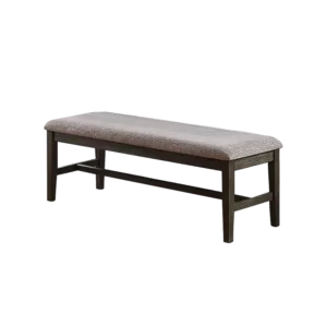 Modern Gray Dining Bench of Solid Wood Frame With Upholstered Cushion Ideal For Living Room Bedroom.