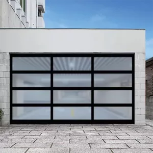TRGLGRD1221011 Glass Garage Door – Automatic Aluminum Frame with Remote Opener, Soundproof Panels & Stainless Steel Hardware