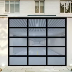 TRGLGRD1221012 Glass Garage Door – Automatic Aluminum Frame with Remote Opener, Soundproof Panels & Stainless Steel Hardware