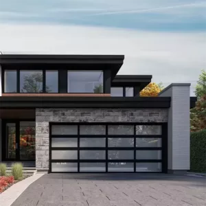 TRGLGRD1221020 Glass Garage Door – Automatic Aluminum Frame with Remote Opener, Soundproof Panels & Stainless Steel Hardware