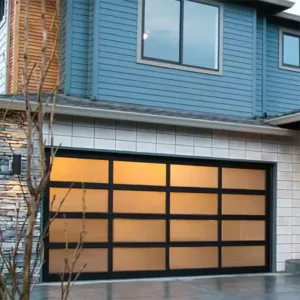 TRGLGRD1221025 Glass Garage Door – Automatic Aluminum Frame with Remote Opener, Soundproof Panels & Stainless Steel Hardware
