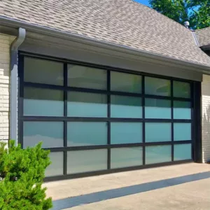 TRGLGRD122103 Glass Garage Door – Automatic Aluminum Frame with Remote Opener, Soundproof Panels & Stainless Steel Hardware