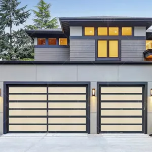 TRGLGRD1221032 Glass Garage Door – Automatic Aluminum Frame with Remote Opener, Soundproof Panels & Stainless Steel Hardware