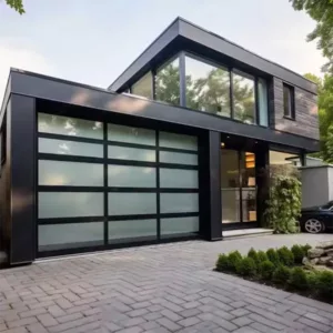 TRGLGRD122105 Glass Garage Door – Automatic Aluminum Frame with Remote Opener, Soundproof Panels & Stainless Steel Hardware