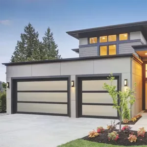 TRGLGRD122107 Glass Garage Door – Automatic Aluminum Frame with Remote Opener, Soundproof Panels & Stainless Steel Hardware
