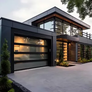 TRGLGRD122109 Glass Garage Door – Automatic Aluminum Frame with Remote Opener, Soundproof Panels & Stainless Steel Hardware