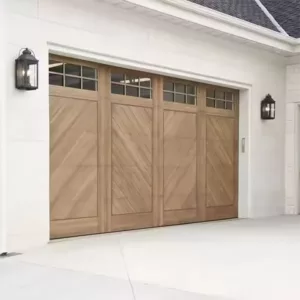 TRWGD00112 Wooden Finish Garage Door – Insulated Steel & Plywood Core with Remote Lift-Up, Custom Size & Weather-Resistant Coating