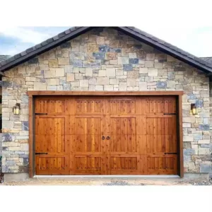 TRWGD00114 Wooden Finish Garage Door – Insulated Steel & Plywood Core with Remote Lift-Up, Custom Size & Weather-Resistant Coating