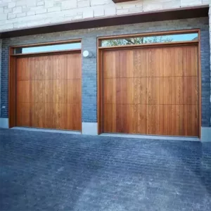 TRWGD0012 Wooden Finish Garage Door – Insulated Steel & Plywood Core with Remote Lift-Up, Custom Size & Weather-Resistant Coating