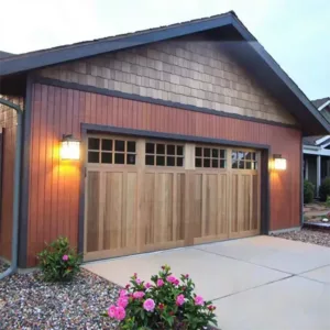 TRWGD00120 Wooden Finish Garage Door – Insulated Steel & Plywood Core with Remote Lift-Up, Custom Size & Weather-Resistant Coating