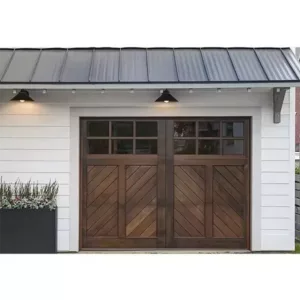 TRWGD00122 Wooden Finish Garage Door – Insulated Steel & Plywood Core with Remote Lift-Up, Custom Size & Weather-Resistant Coating