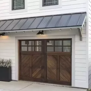 TRWGD00125 Wooden Finish Garage Door – Insulated Steel & Plywood Core with Remote Lift-Up, Custom Size & Weather-Resistant Coating