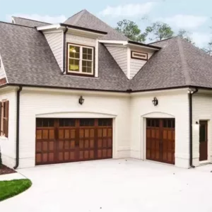 TRWGD00129 Wooden Finish Garage Door – Insulated Steel & Plywood Core with Remote Lift-Up, Custom Size & Weather-Resistant Coating
