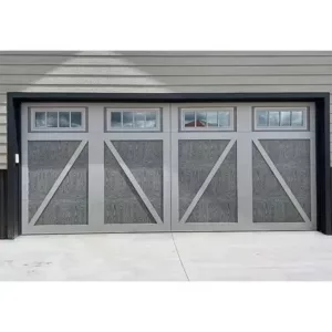TRWGD00143 Wooden Finish Garage Door – Insulated Steel & Plywood Core with Remote Lift-Up, Custom Size & Weather-Resistant Coating