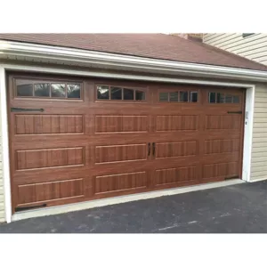 TRWGD0017 Wooden Finish Garage Door – Insulated Steel & Plywood Core with Remote Lift-Up, Custom Size & Weather-Resistant Coating