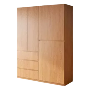 TROAKWRHD0012 Premium Oak Wardrobe Cabinet – 18mm Thick, Hidden Handle Design, Custom Colors