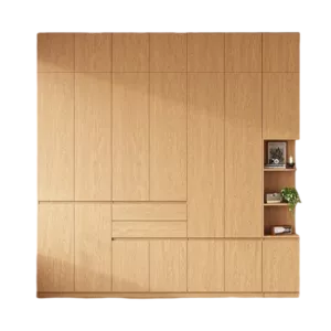 TROAKWRHD0016 Premium Oak Wardrobe Cabinet – 18mm Thick, Hidden Handle Design, Custom Colors