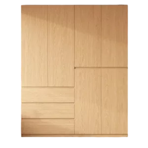 TROAKWRHD0021 Premium Oak Wardrobe Cabinet – 18mm Thick, Hidden Handle Design, Custom Colors