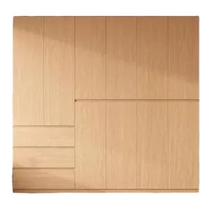TROAKWRHD0025 Premium Oak Wardrobe Cabinet – 18mm Thick, Hidden Handle Design, Custom Colors