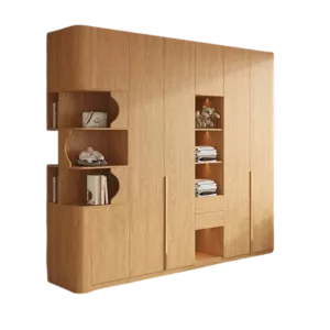 TROAKWRHD003 Premium Oak Wardrobe Cabinet – 18mm Thick, Hidden Handle Design, Custom Colors