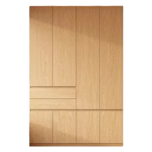 TROAKWRHD006 Premium Oak Wardrobe Cabinet – 18mm Thick, Hidden Handle Design, Custom Colors
