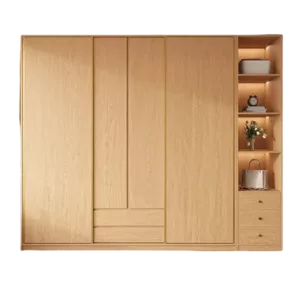 TROWRSLD0110 Premium Oak Wardrobe Cabinet – 18mm Thick, Sliding Door, Customizable Colors
