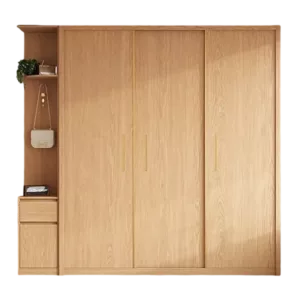 TROWRSLD0113 Premium Oak Wardrobe Cabinet – 18mm Thick, Sliding Door, Customizable Colors