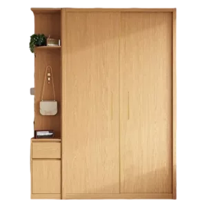 TROWRSLD0115 Premium Oak Wardrobe Cabinet – 18mm Thick, Sliding Door, Customizable Colors