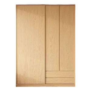 TROWRSLD0117 Premium Oak Wardrobe Cabinet – 18mm Thick, Sliding Door, Customizable Colors