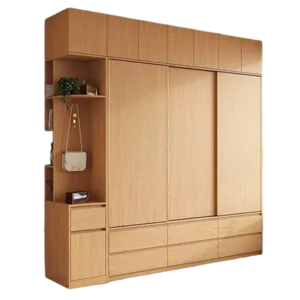 TROWRSLD013 Premium Oak Wardrobe Cabinet – 18mm Thick, Sliding Door, Customizable Colors