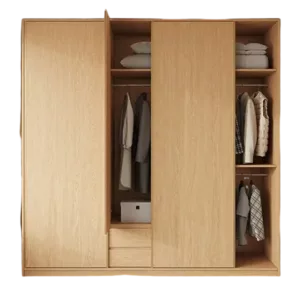 TROWRSLD018 Premium Oak Wardrobe Cabinet – 18mm Thick, Sliding Door, Customizable Colors