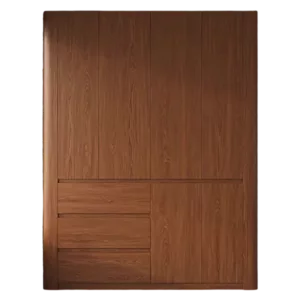 TRWALWAHD00101 Premium Walnut Wardrobe Cabinet – 18mm Thick, Hidden Handle Design, Custom Colors
