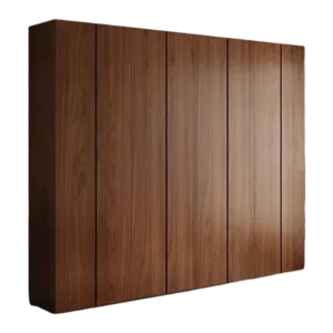 TRWALWAHD001013 Premium Walnut Wardrobe Cabinet – 18mm Thick, Hidden Handle Design, Custom Colors