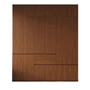 TRWALWAHD001015 Premium Walnut Wardrobe Cabinet – 18mm Thick, Hidden Handle Design, Custom Colors